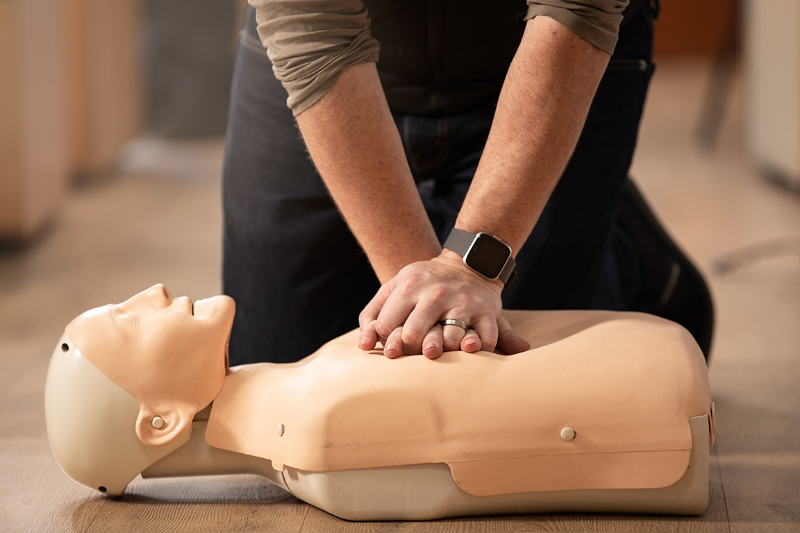Image of CPR being carried out on dummy